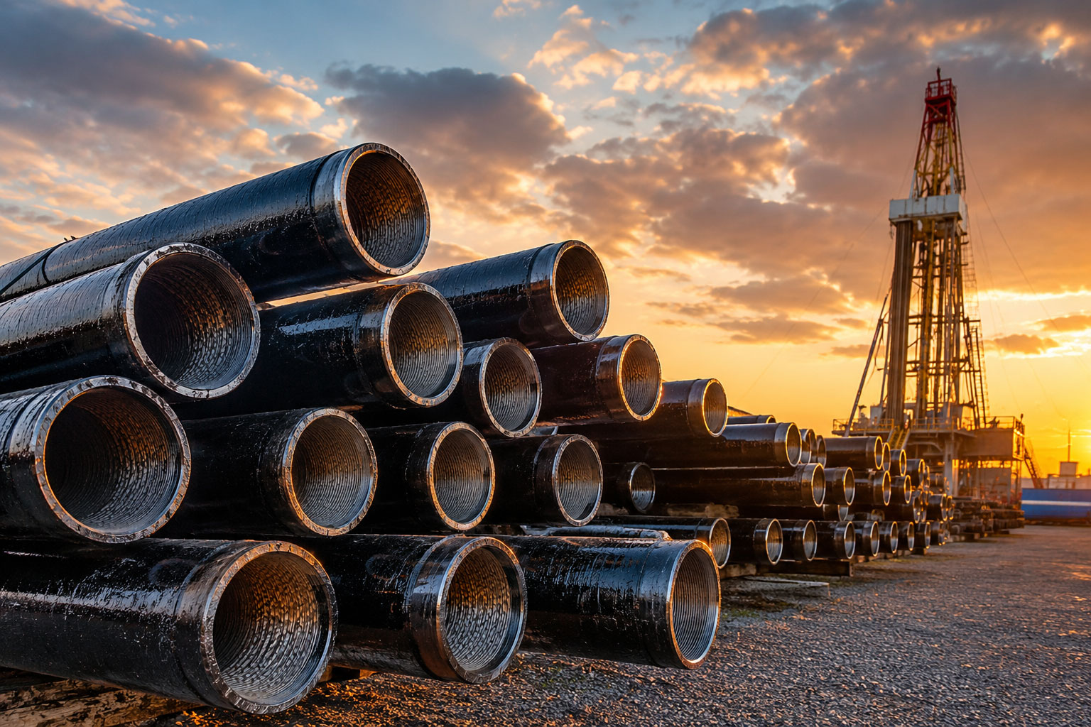 Stacked coated steel line pipe